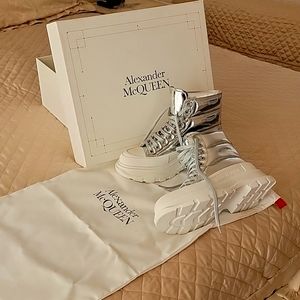 Alexander McQueen silver High Tops